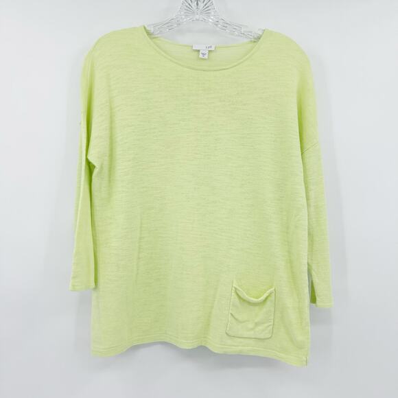 J Jill Pistachio Green Linen Blend Lightweight Lagenlook Blouse Womens Size XS - Picture 3 of 11